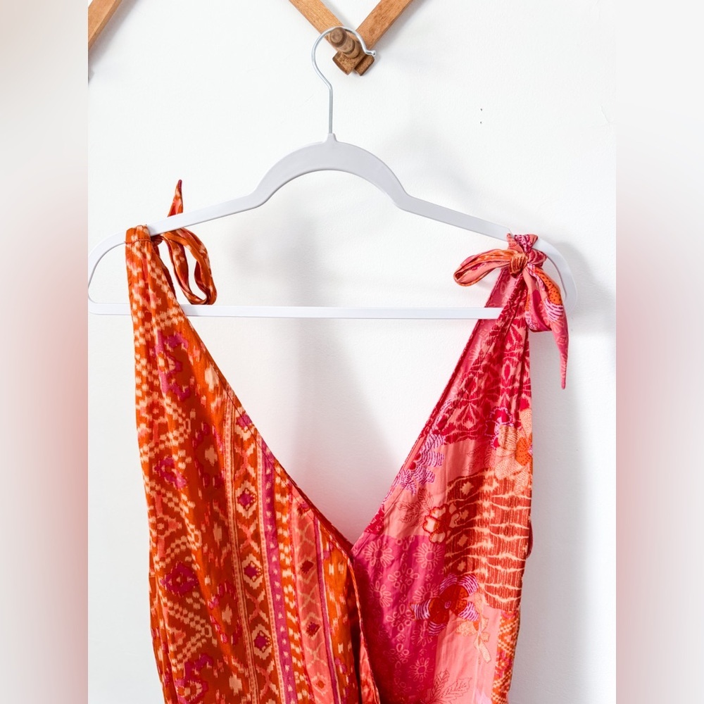 SOLD Free People Tied To You Tank Top Lemonade Combo Pink Orange - Picture 10 of 16